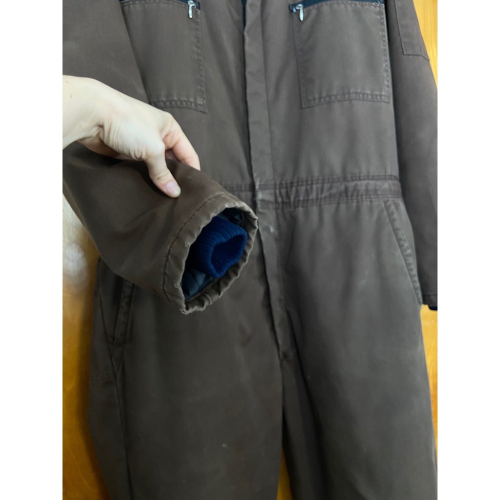 Vtg Mens Insulated Work Coveralls Made in USA sz L Long Patch Land O Lakes Cenex - Picture 7 of 12